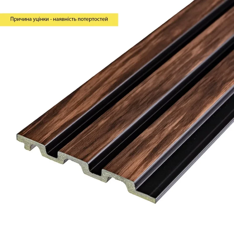 Уценка Рейка декоративная PS 2900х120х12мм Темный орех SW-00002843 1