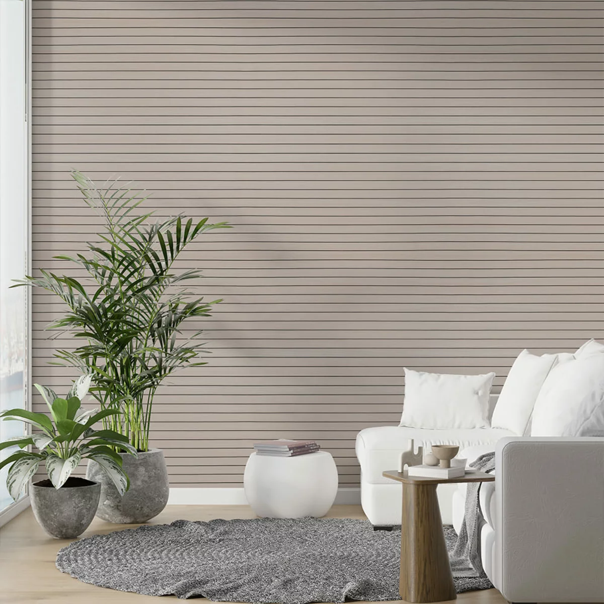 Покриття вінілове самоклеюче 3D рейки Кедр Срібний 600х2900х3мм SW-00002902